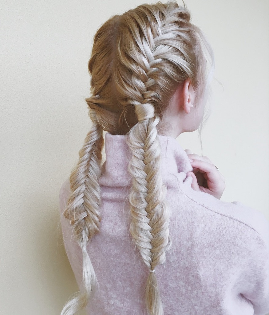 prom hairstyle with pigtail braids