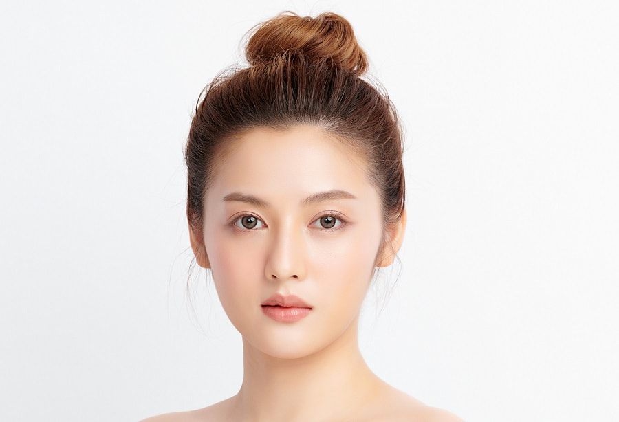 short hair bun for Asian women