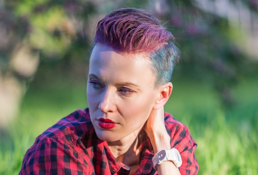 short punk hair with undercut for women