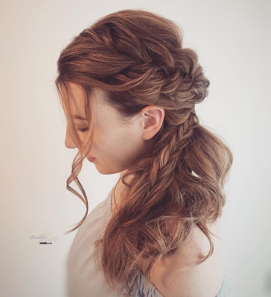 side braided ponytail