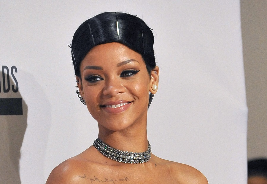 Rihanna with sleek short hairstyle