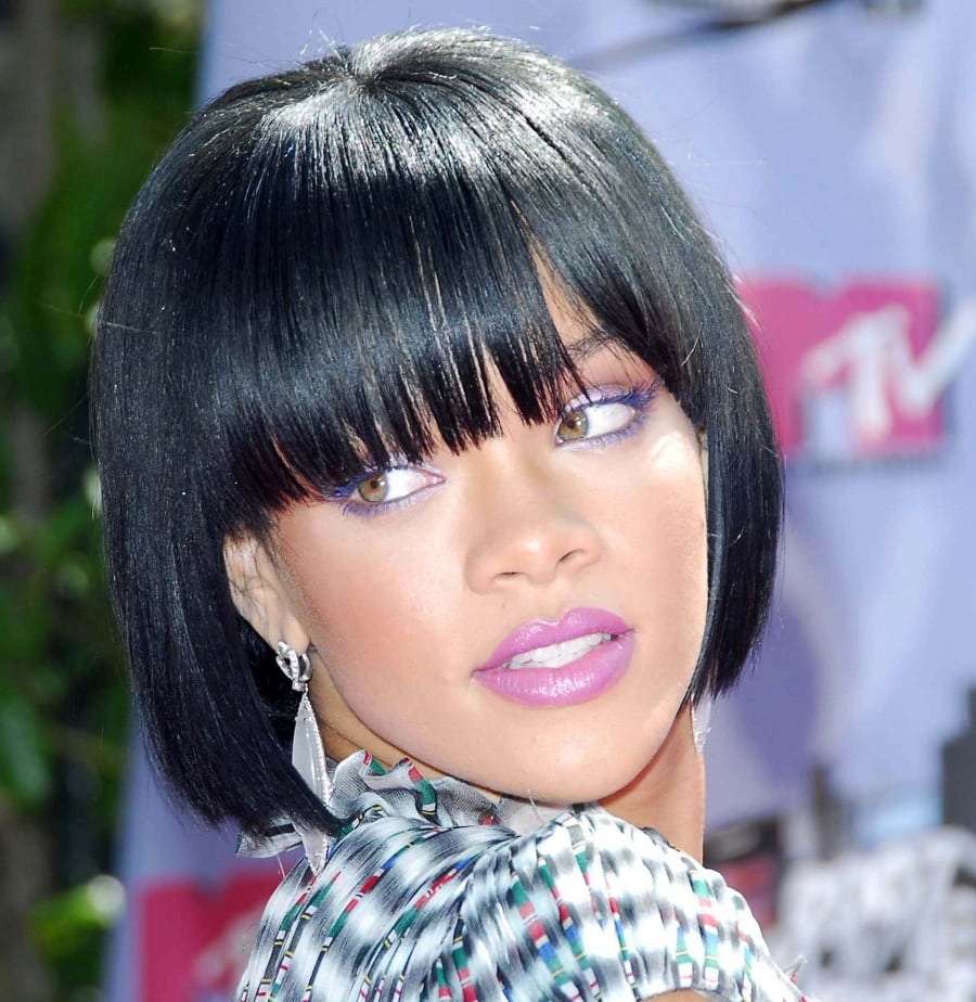 Rihanna's short bob with bangs