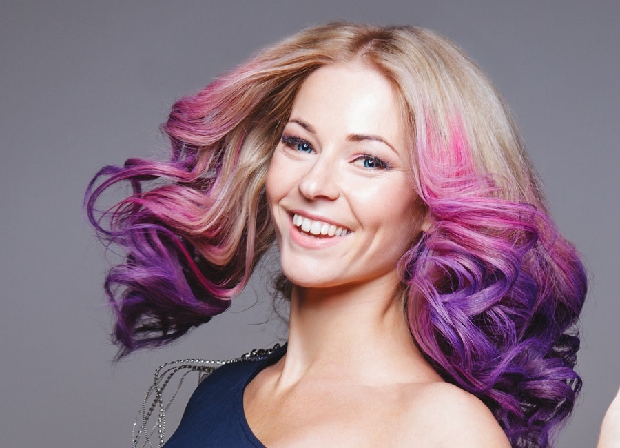 pink and purple dip dye
