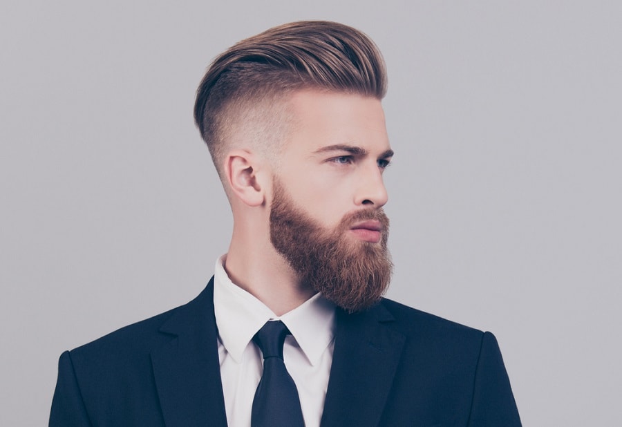 businessman hairstyle with slicked back hair