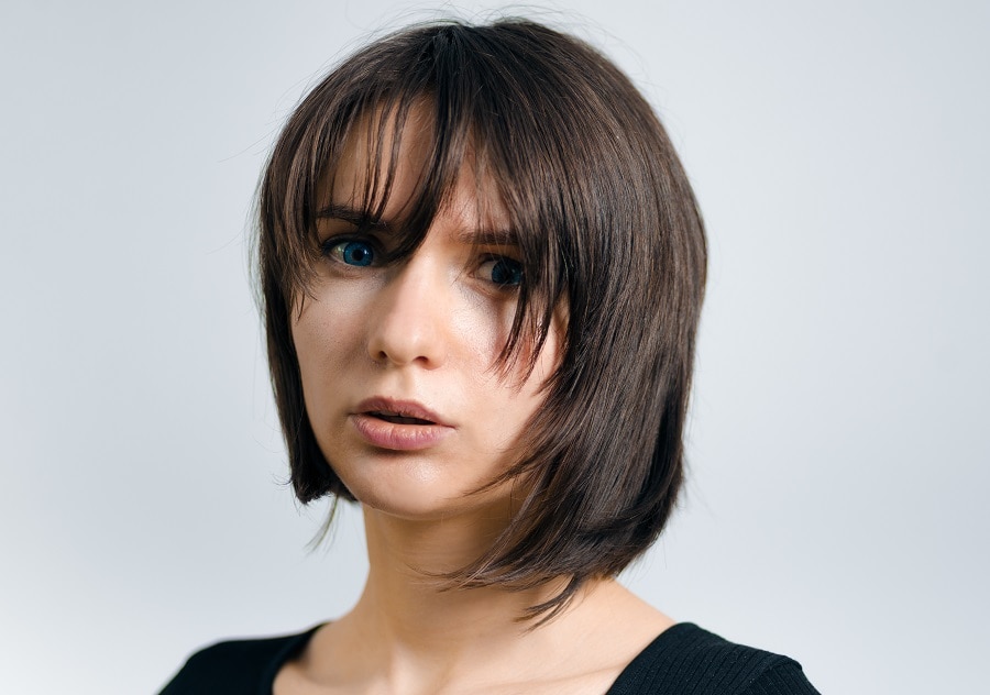 dark coffee brown bob