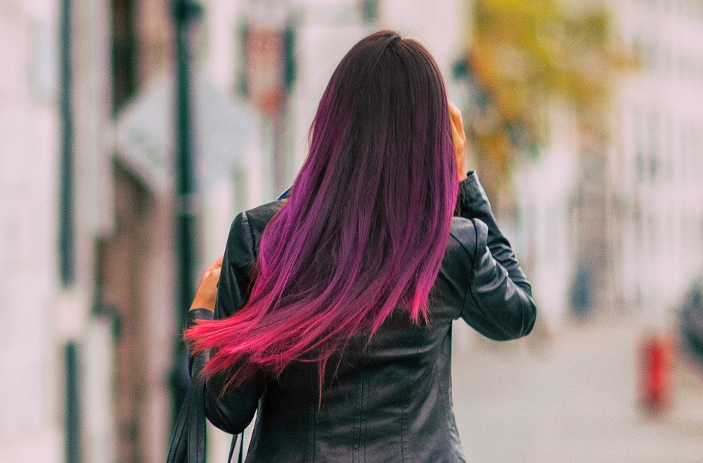 dip dye pink hair