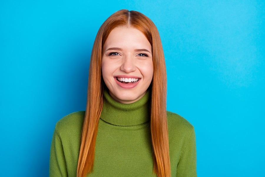 fine straight ginger hair