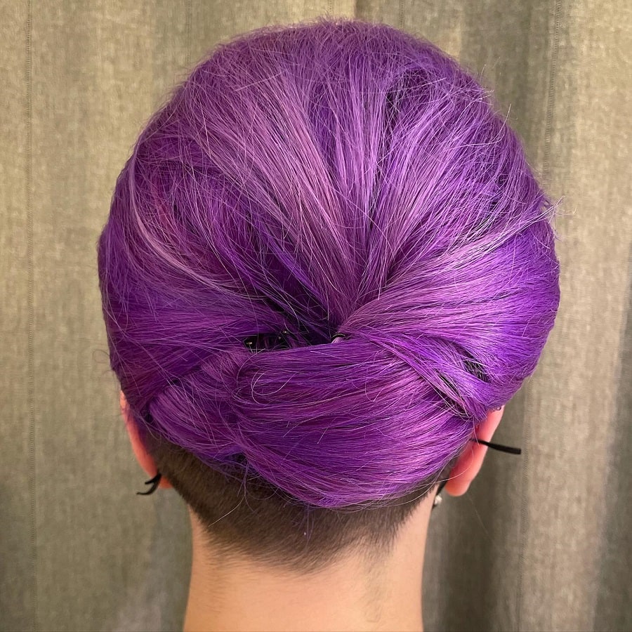 french twist updo for purple hair