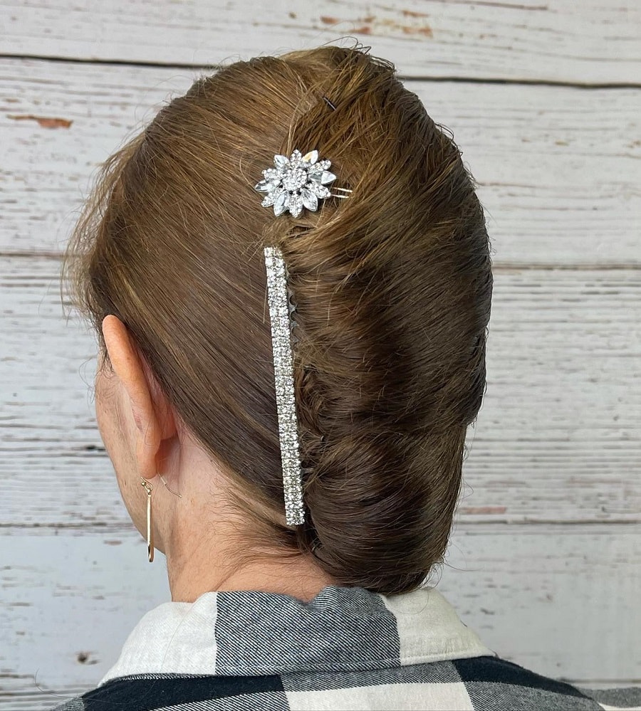 french twist updo for thick hair