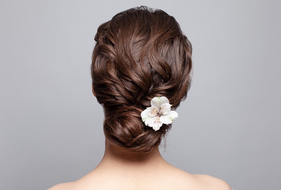 french twist updo for wavy hair