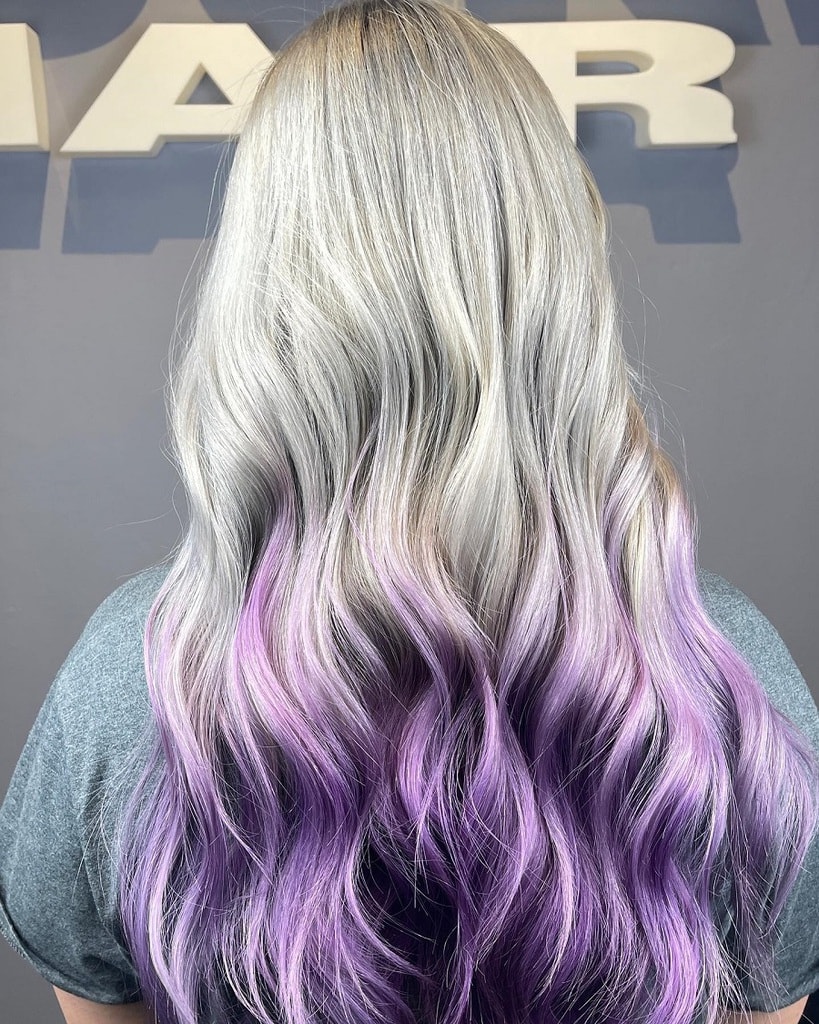 lilac balayage hair