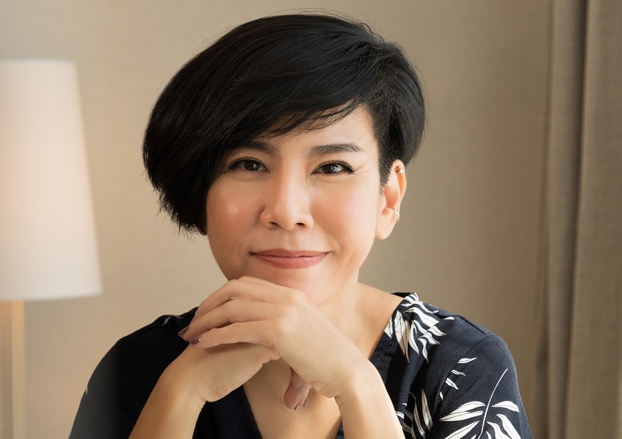long pixie cut for Asian women