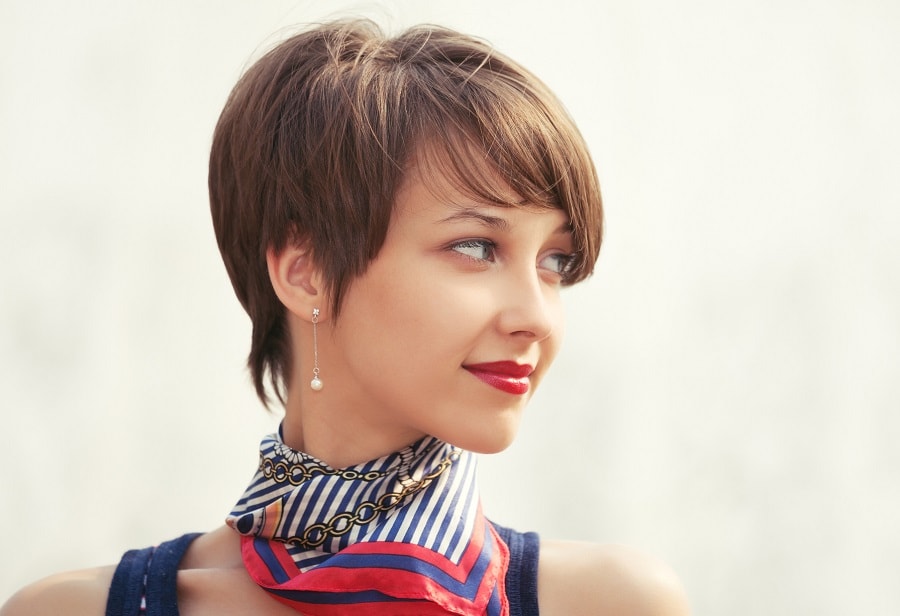 long pixie for brunette hair