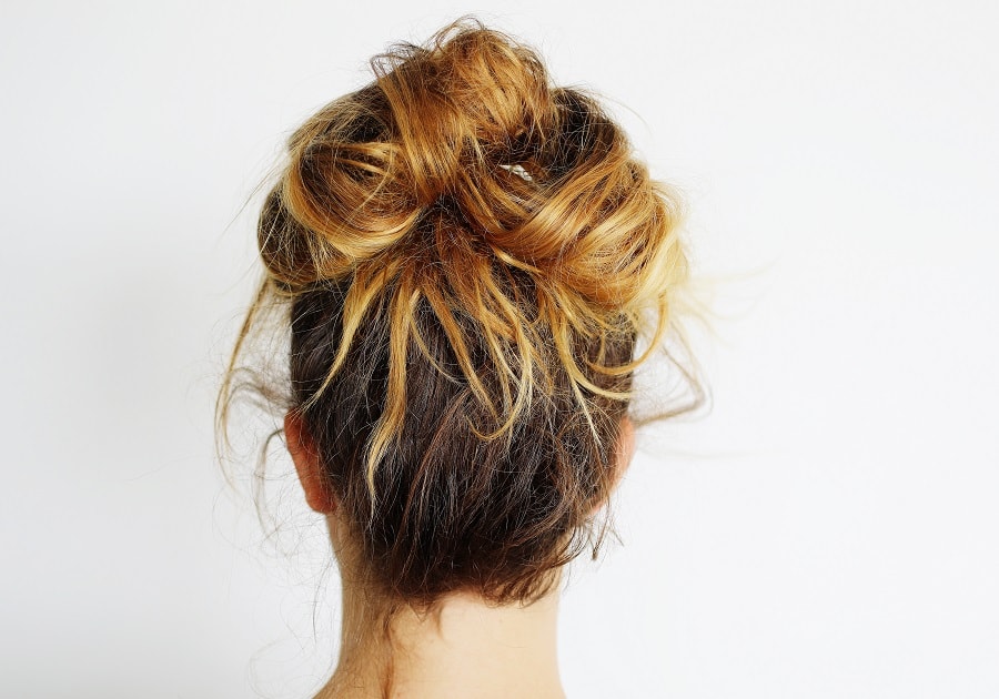 messy french twist updo for long hair