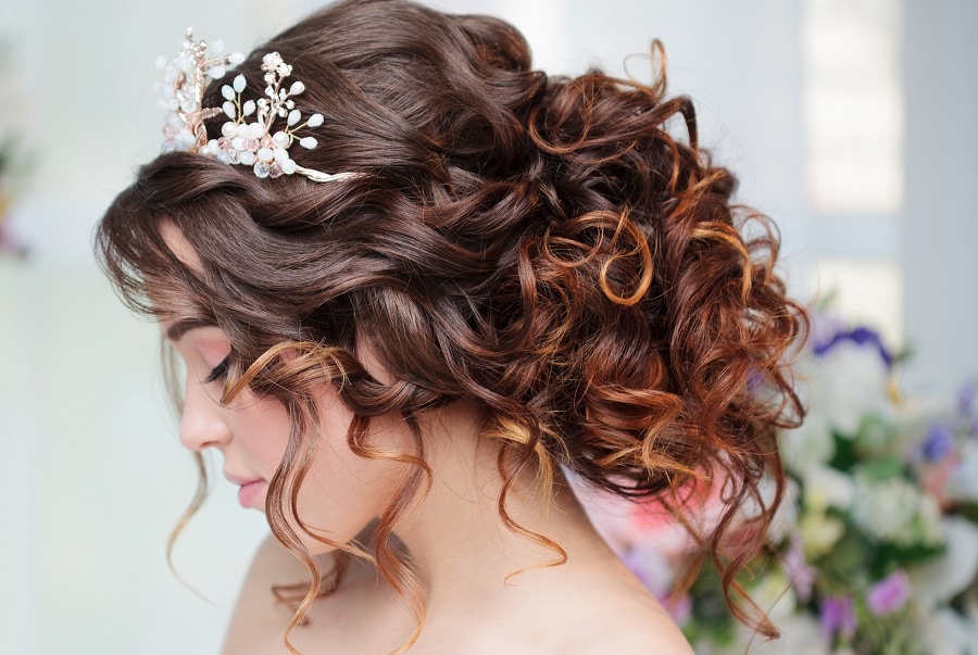 messy wedding updo for long hair