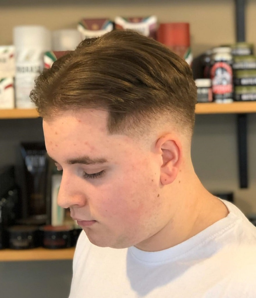 middle part fade hairstyle for men