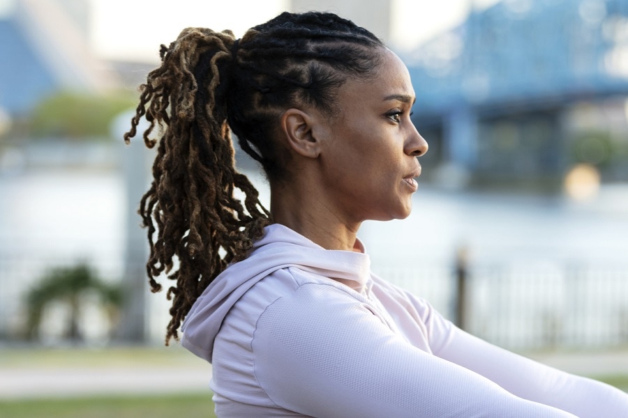 ponytail with flat twists