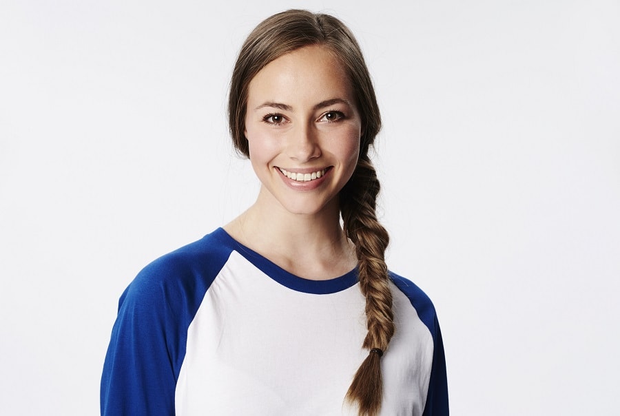 side braid with light brown hair