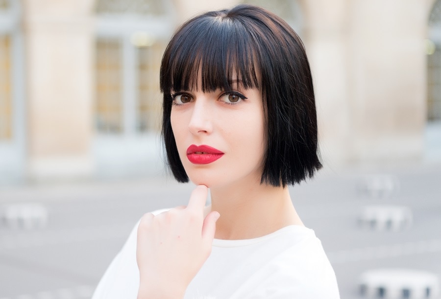 straight bob with bangs for fine hair