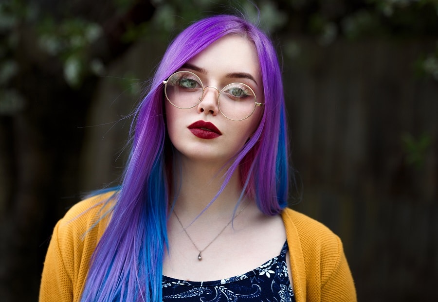 Blue to Violet Hair Melt Styles - wide 1