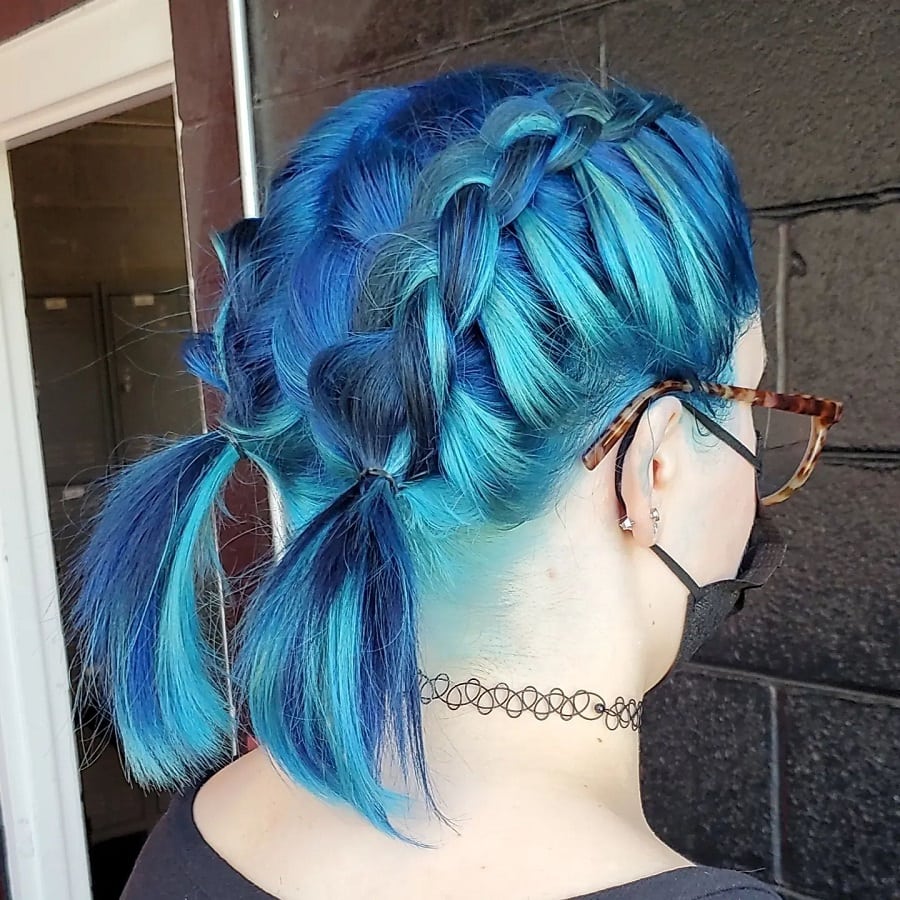 braided pigtails with ocean hair