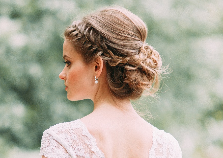 braided updo for thin hair