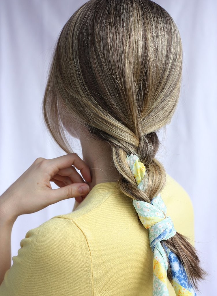 brown hair braid with blonde highlights