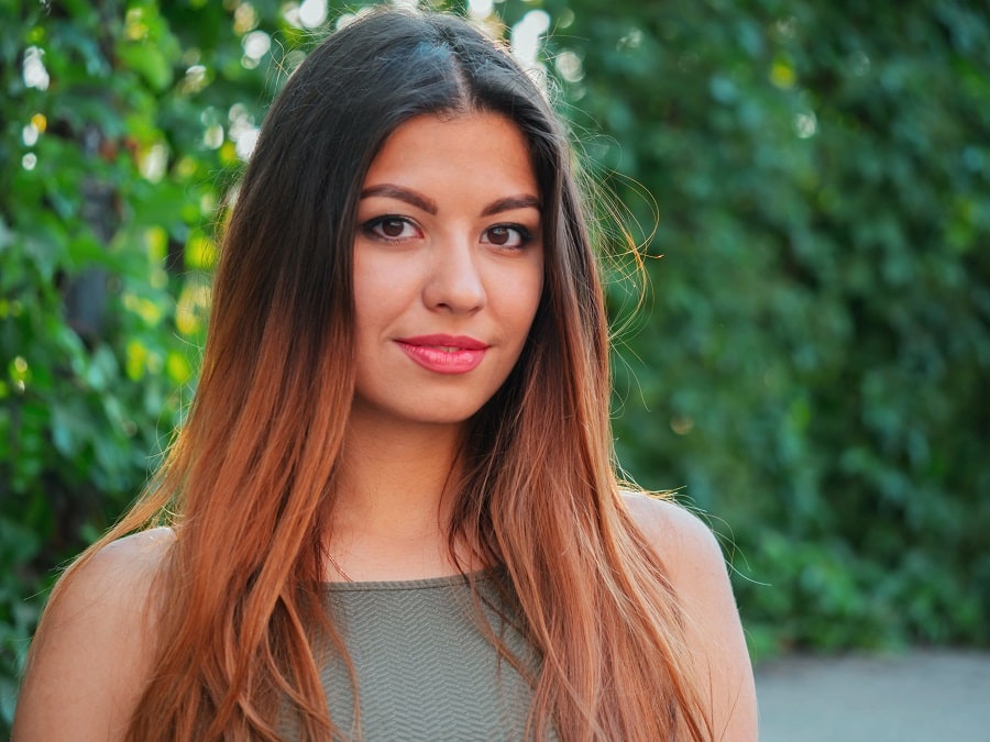 caramel brown ombre hair