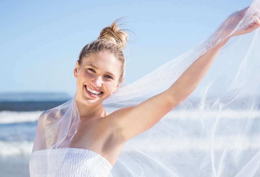 casual updo for beach wedding