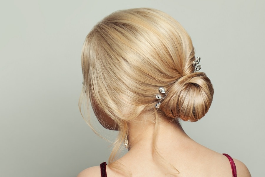 chignon bun for blonde hair