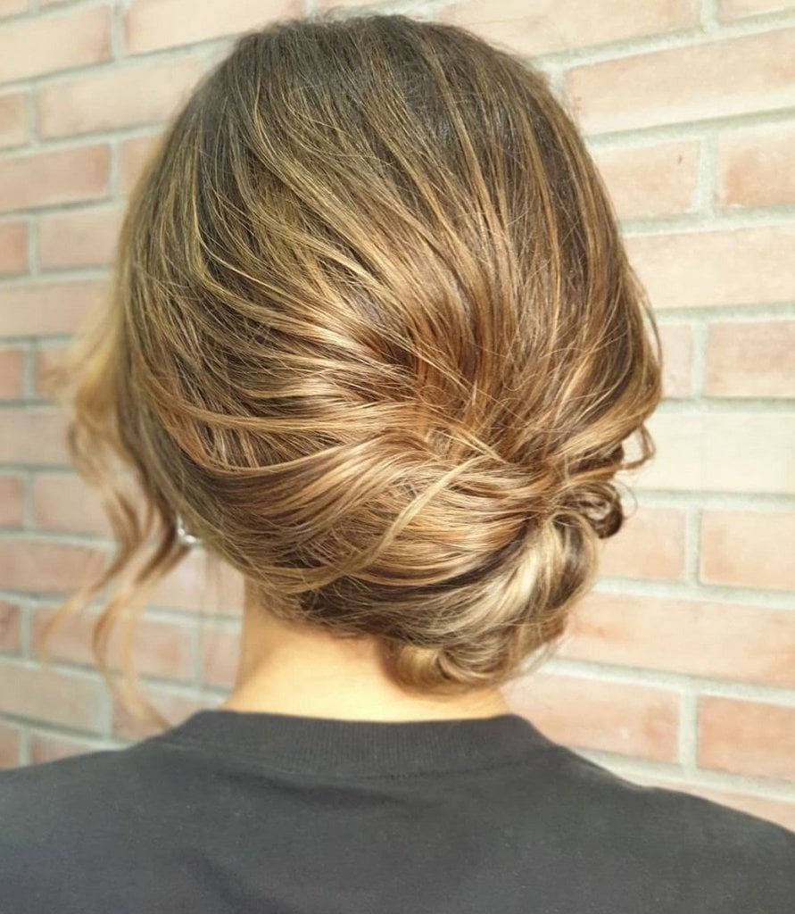 chignon bun for short hair