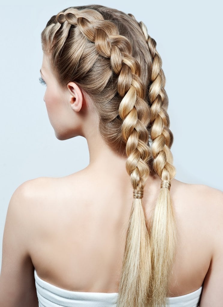 french braided pigtails for greasy hair