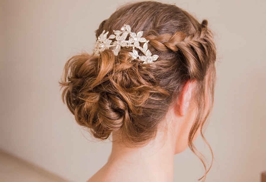 golden brown hair updo