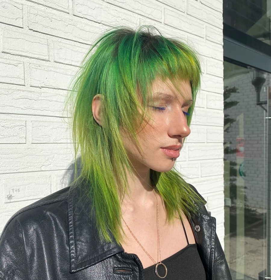 green shag haircut for fine hair