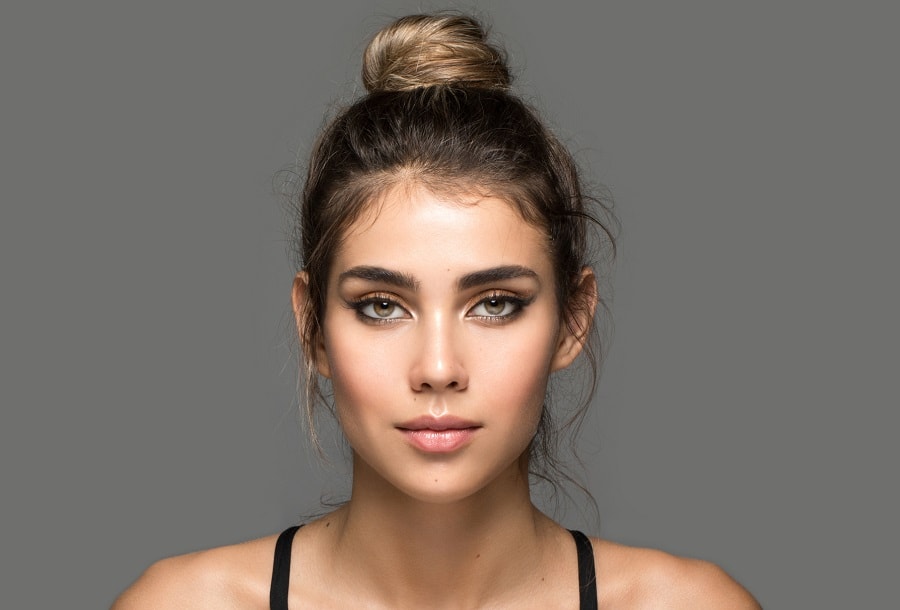 high bun for greasy hair