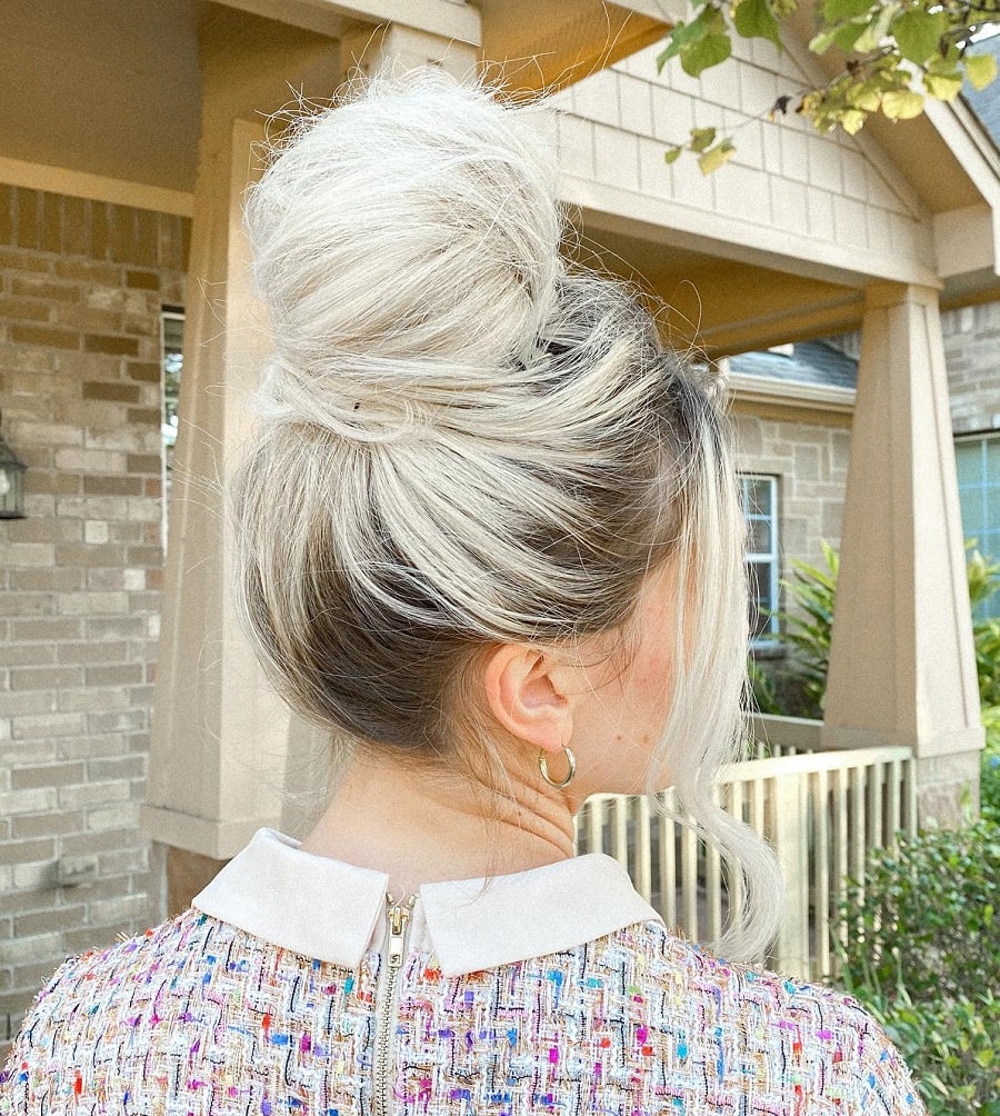 high chignon bun