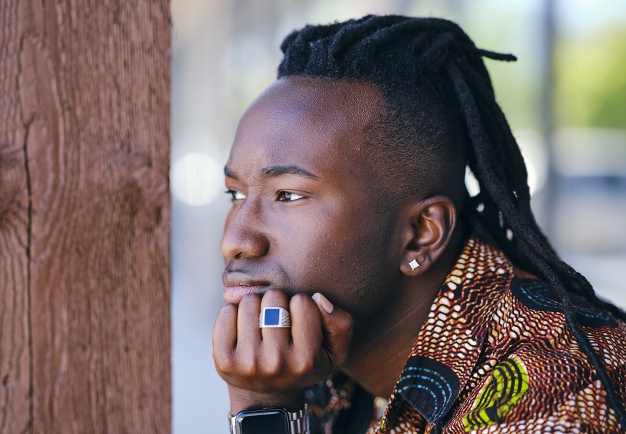 long dreads with fade for black men