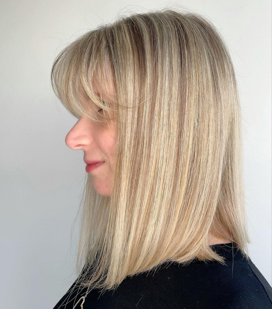 long inverted bob with bangs