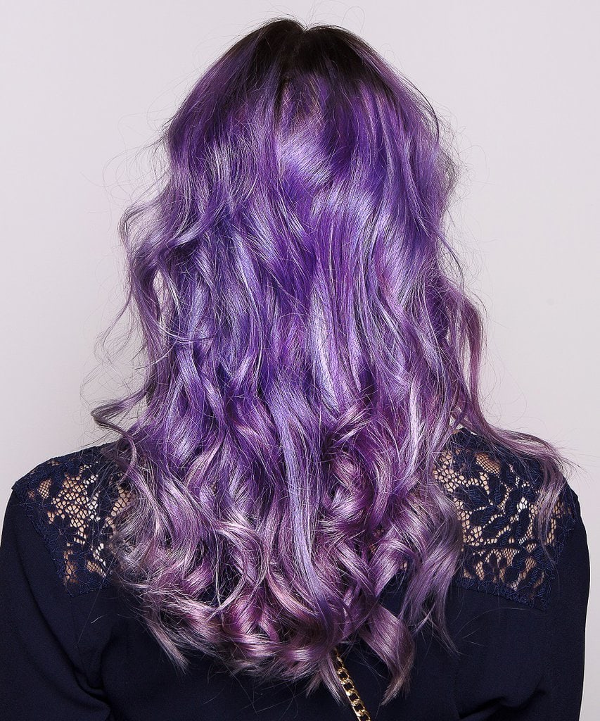long purple balayage hair
