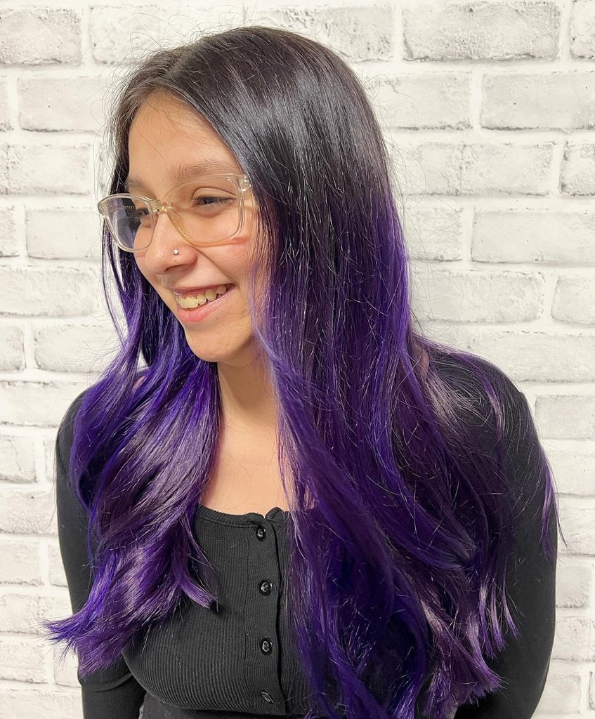 long purple ombre