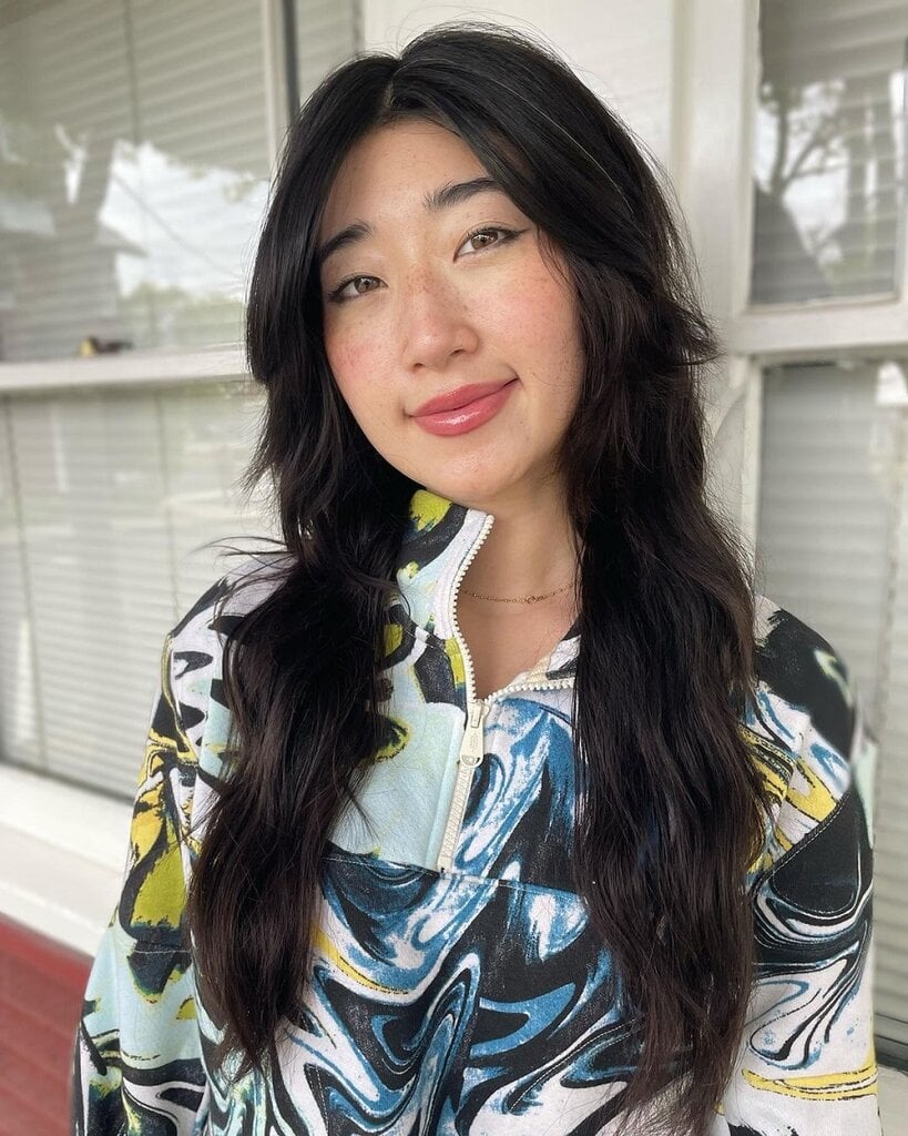 long shag haircut for Asian women