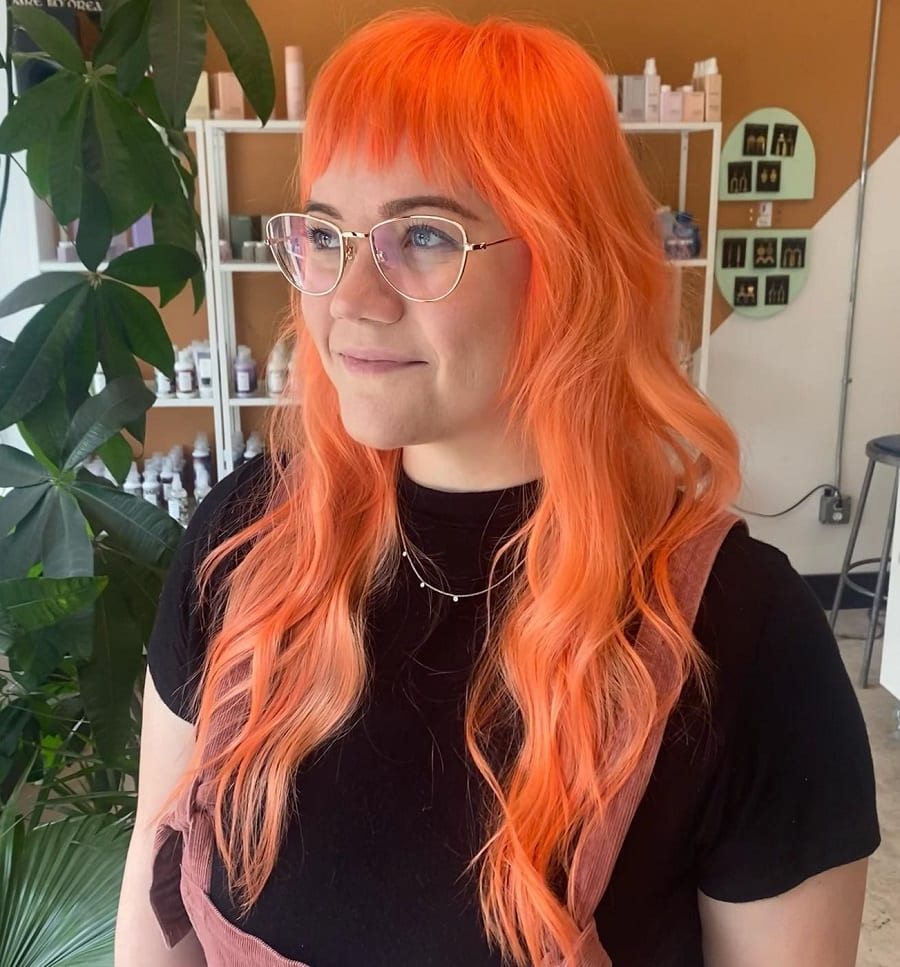 long shag haircut for orange hair