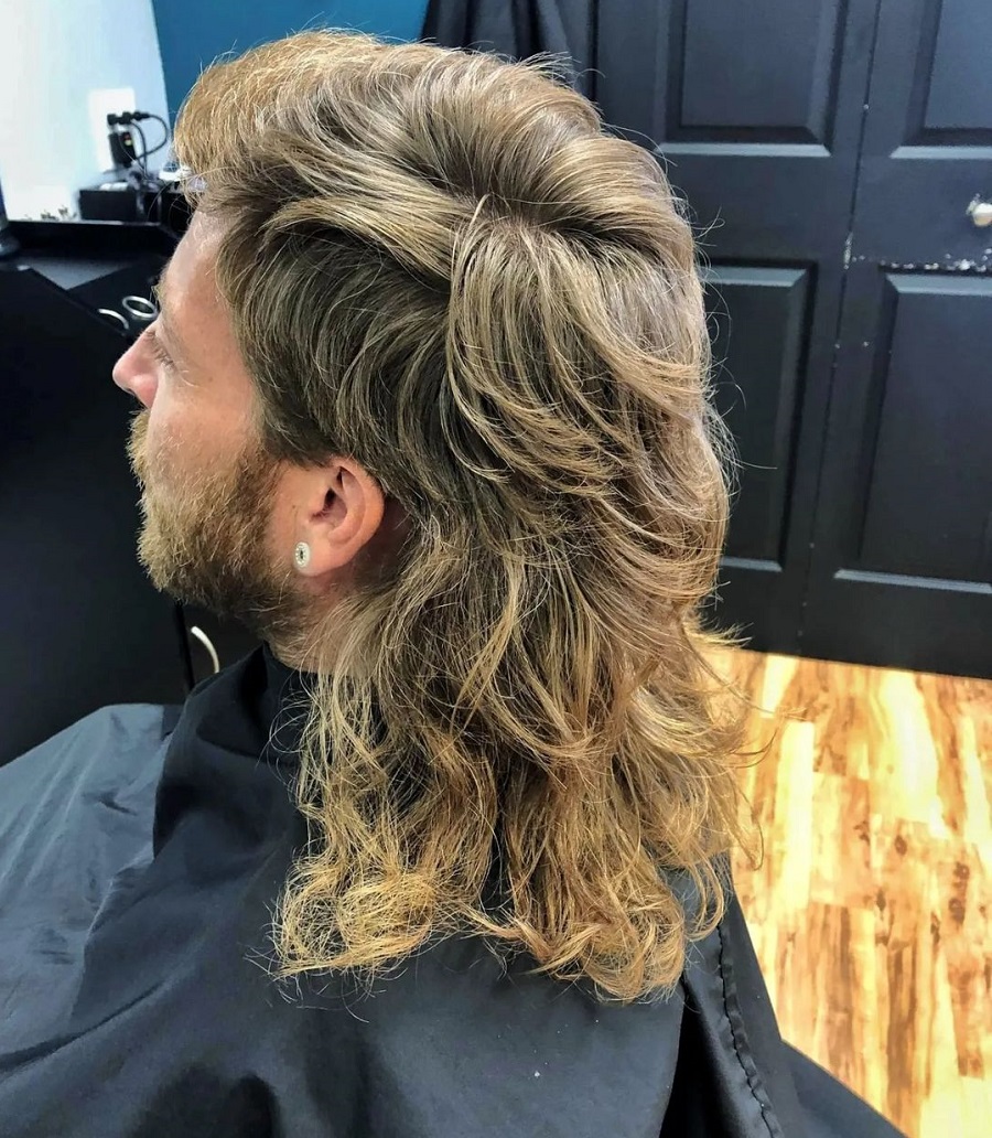 long wavy mullet for men