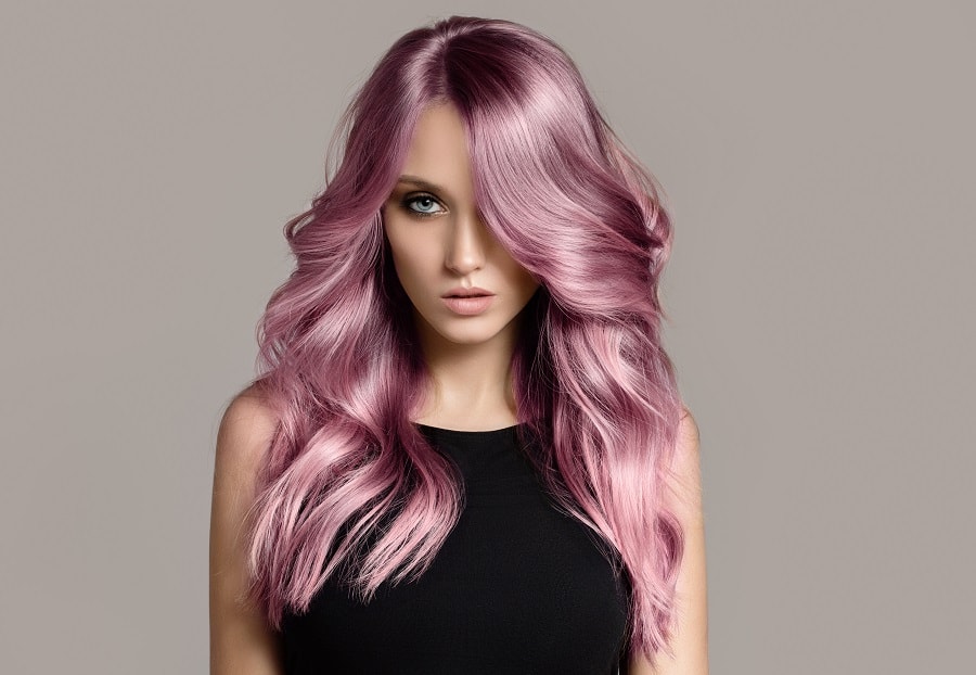 long metallic pink hair