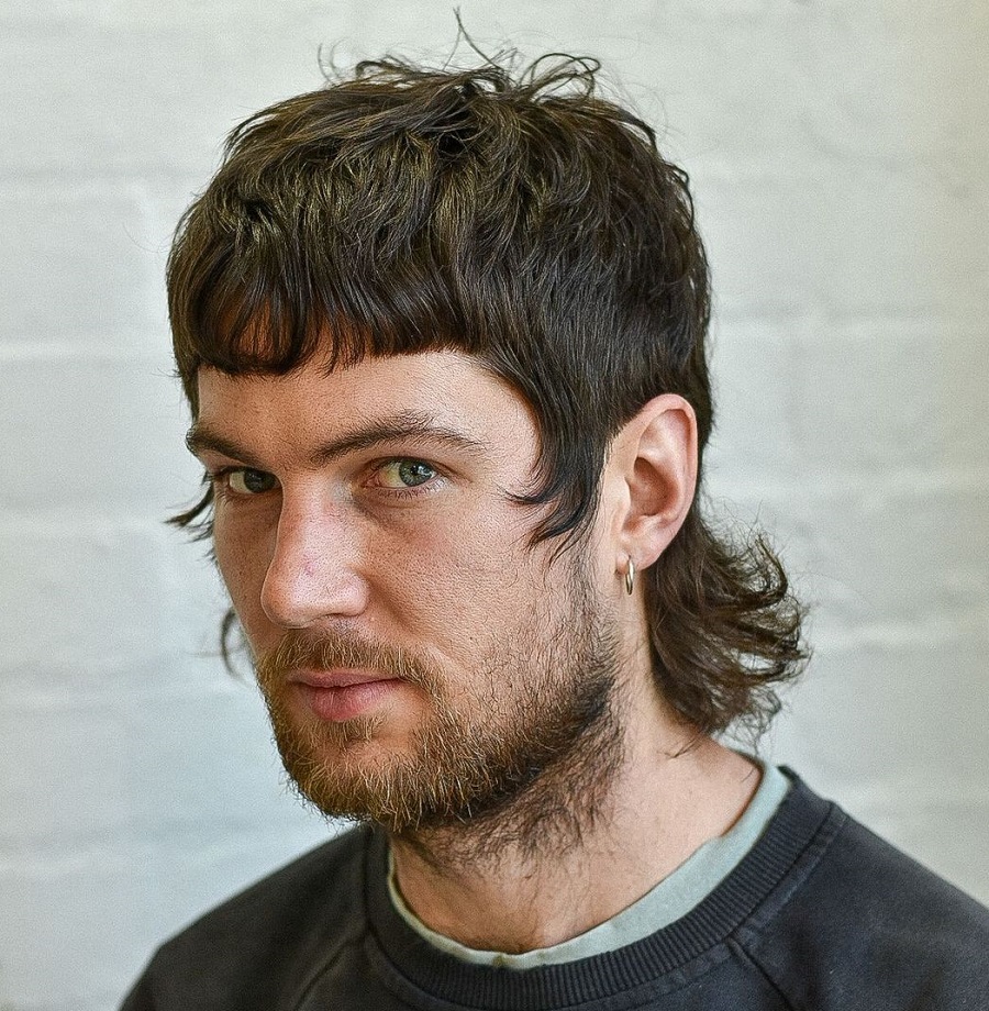 mullet with bangs for men
