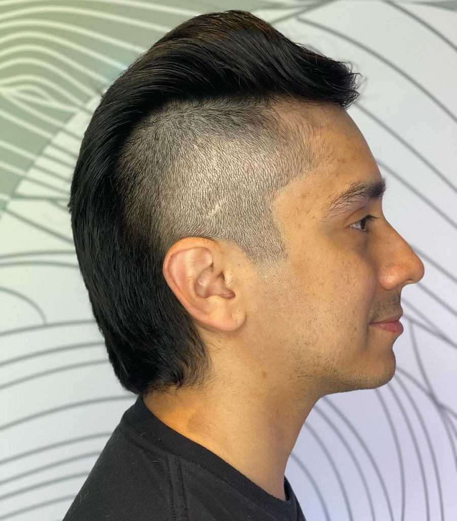 mullet with fade for men