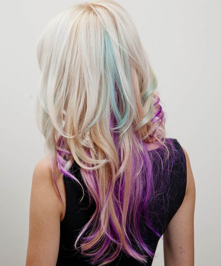 peekaboo purple balayage hair