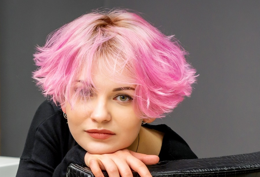 pink razored hair