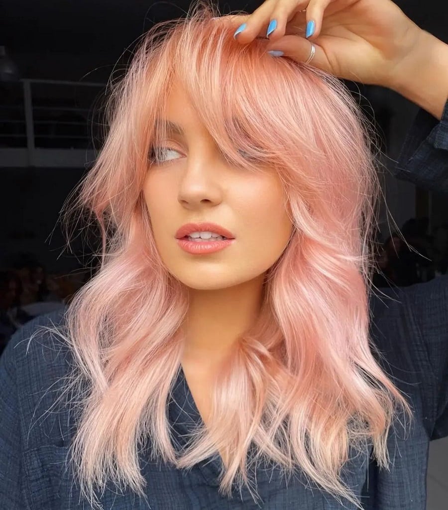 pink shag haircut for fine hair