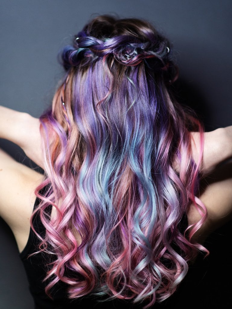purple balayage hair with highlights